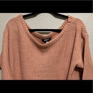 Missguided off the shoulder knit sweater dress
